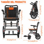 Silla de Ruedas Plegable Ligera con Frenos Dobles y Apoyabrazos Abatibles FOLDAVIA™