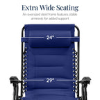 Oversized Padded Zero Gravity Chair, Folding Recliner w/ Headrest, Side Tray