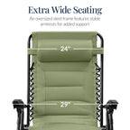 Oversized Padded Zero Gravity Chair, Folding Recliner w/ Headrest, Side Tray