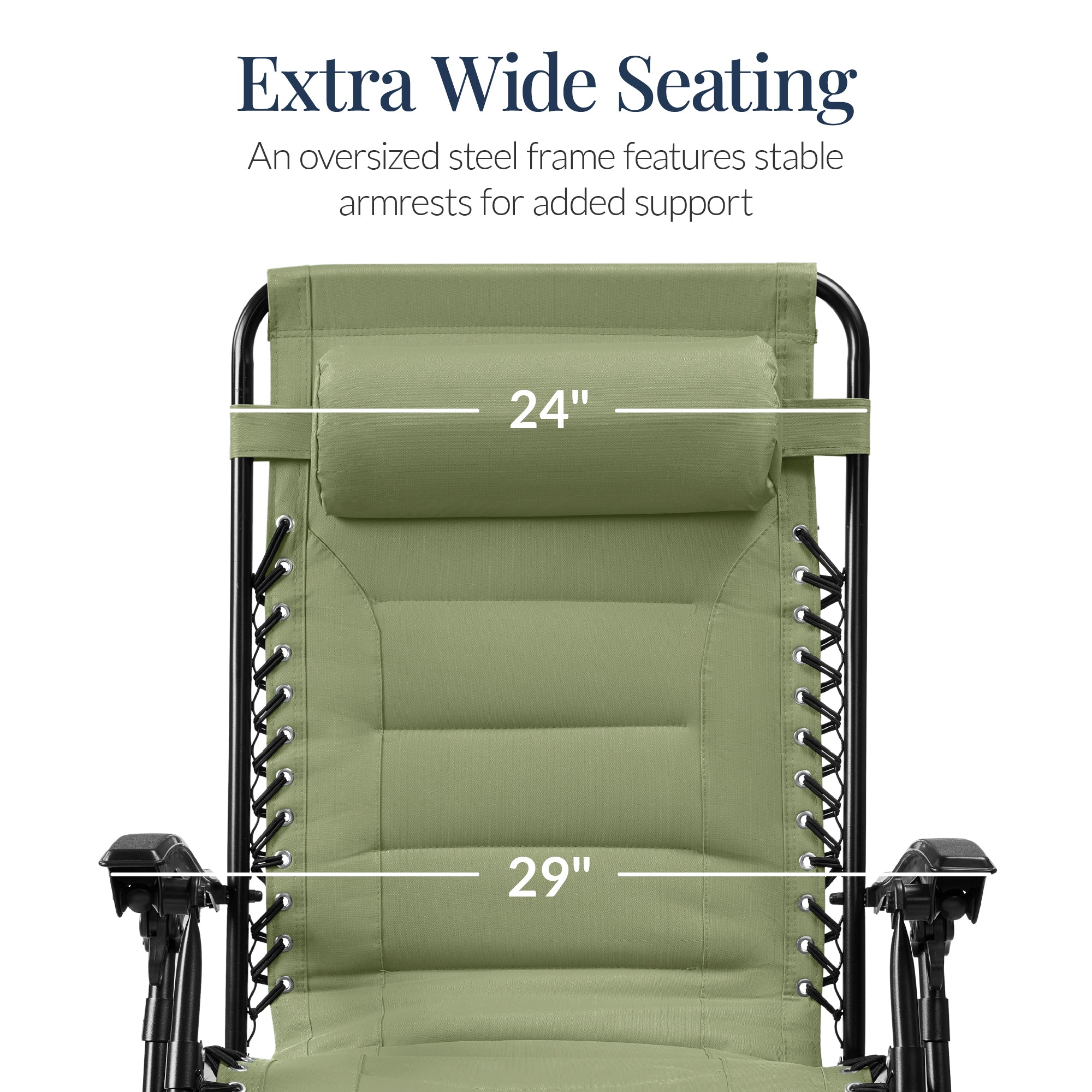 Oversized Padded Zero Gravity Chair, Folding Recliner w/ Headrest, Side Tray