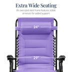 Oversized Padded Zero Gravity Chair, Folding Recliner w/ Headrest, Side Tray