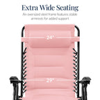 Oversized Padded Zero Gravity Chair, Folding Recliner w/ Headrest, Side Tray