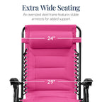 Oversized Padded Zero Gravity Chair, Folding Recliner w/ Headrest, Side Tray