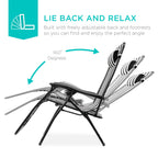 Set of 2 Adjustable Zero Gravity Patio Chair Recliners w/ Cup Holders