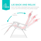 Set of 2 Adjustable Zero Gravity Patio Chair Recliners w/ Cup Holders