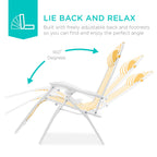Set of 2 Adjustable Zero Gravity Patio Chair Recliners w/ Cup Holders