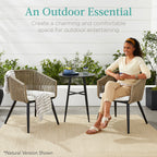 Set of 2 Outdoor Woven Wicker Patio Dining Chairs, 250lb Capacity