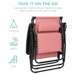 30" Wide Folding Zero Gravity Patio Lounge Chair w/Adjustable Canopy Shade