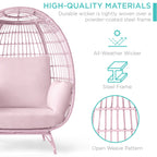 Wicker Egg Chair Oversized Indoor Outdoor Patio Lounger