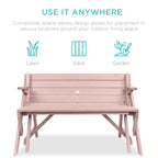2-in-1 Outdoor Interchangeable Wooden Picnic Table/Garden Bench