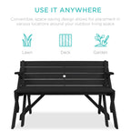 2-in-1 Outdoor Interchangeable Wooden Picnic Table/Garden Bench