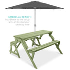 2-in-1 Outdoor Interchangeable Wooden Picnic Table/Garden Bench