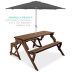 2-in-1 Outdoor Interchangeable Wooden Picnic Table/Garden Bench