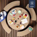 8-Person Circular Picnic Table w/ Umbrella Hole, 4 Benches