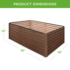 Outdoor Metal Raised Garden Bed for Vegetables, Flowers, Herbs - 8x4x2ft