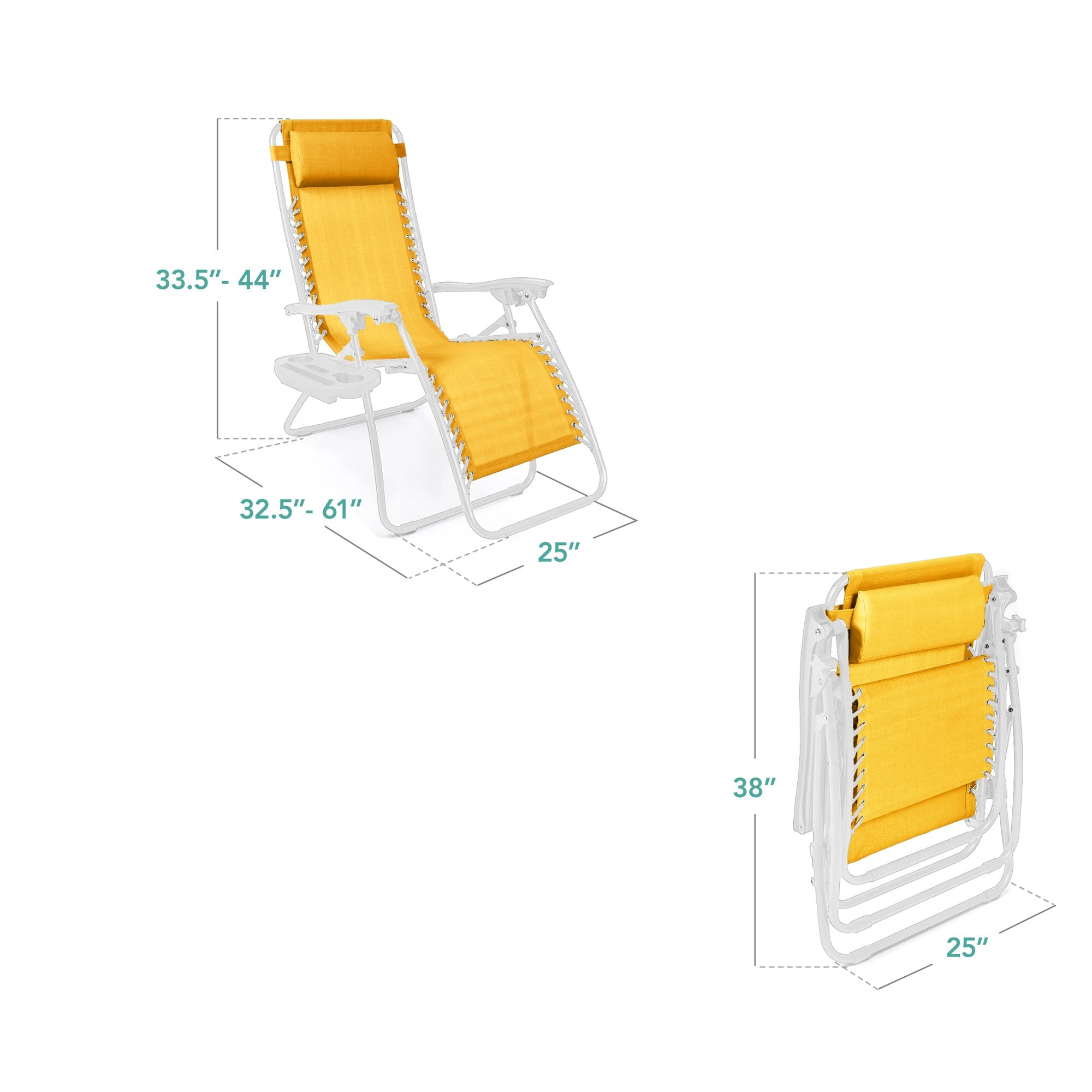 Set of 2 Adjustable Zero Gravity Patio Chair Recliners w/ Cup Holders