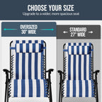 Set of 2 Extra Wide Adjustable Zero Gravity Patio Chair Recliners