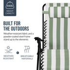 Set of 2 Extra Wide Adjustable Zero Gravity Patio Chair Recliners