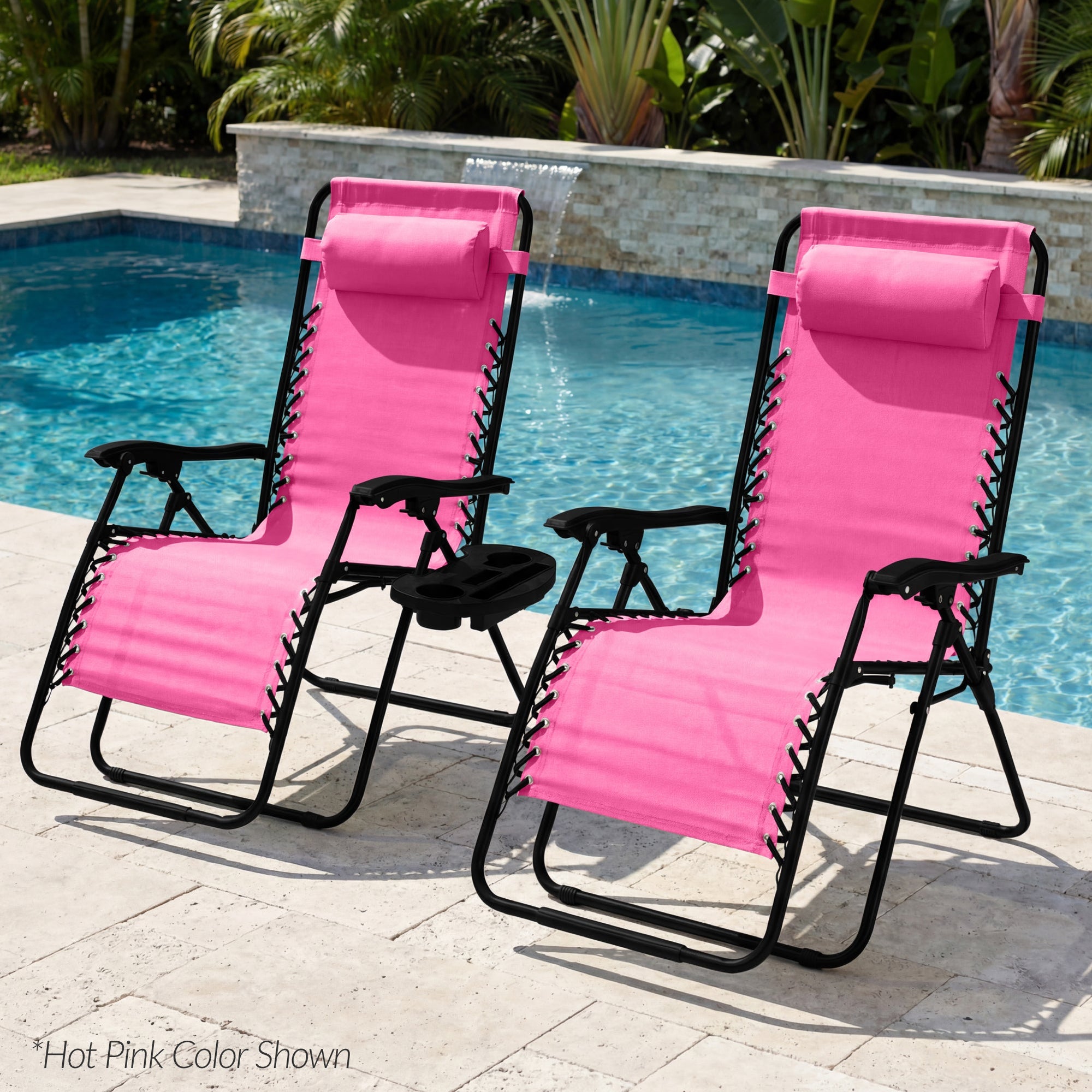 Set of 2 Extra Wide Adjustable Zero Gravity Patio Chair Recliners