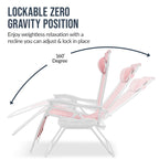 Set of 2 Extra Wide Adjustable Zero Gravity Patio Chair Recliners