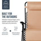 Set of 2 Extra Wide Adjustable Zero Gravity Patio Chair Recliners