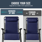 Set of 2 Extra Wide Adjustable Zero Gravity Patio Chair Recliners