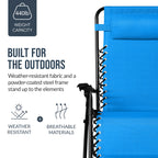 Set of 2 Extra Wide Adjustable Zero Gravity Patio Chair Recliners