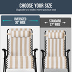 Set of 2 Extra Wide Adjustable Zero Gravity Patio Chair Recliners