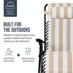 Set of 2 Extra Wide Adjustable Zero Gravity Patio Chair Recliners