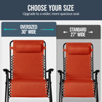 Set of 2 Extra Wide Adjustable Zero Gravity Patio Chair Recliners