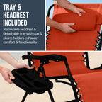 Set of 2 Extra Wide Adjustable Zero Gravity Patio Chair Recliners