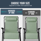 Set of 2 Extra Wide Adjustable Zero Gravity Patio Chair Recliners