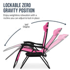 Set of 2 Extra Wide Adjustable Zero Gravity Patio Chair Recliners