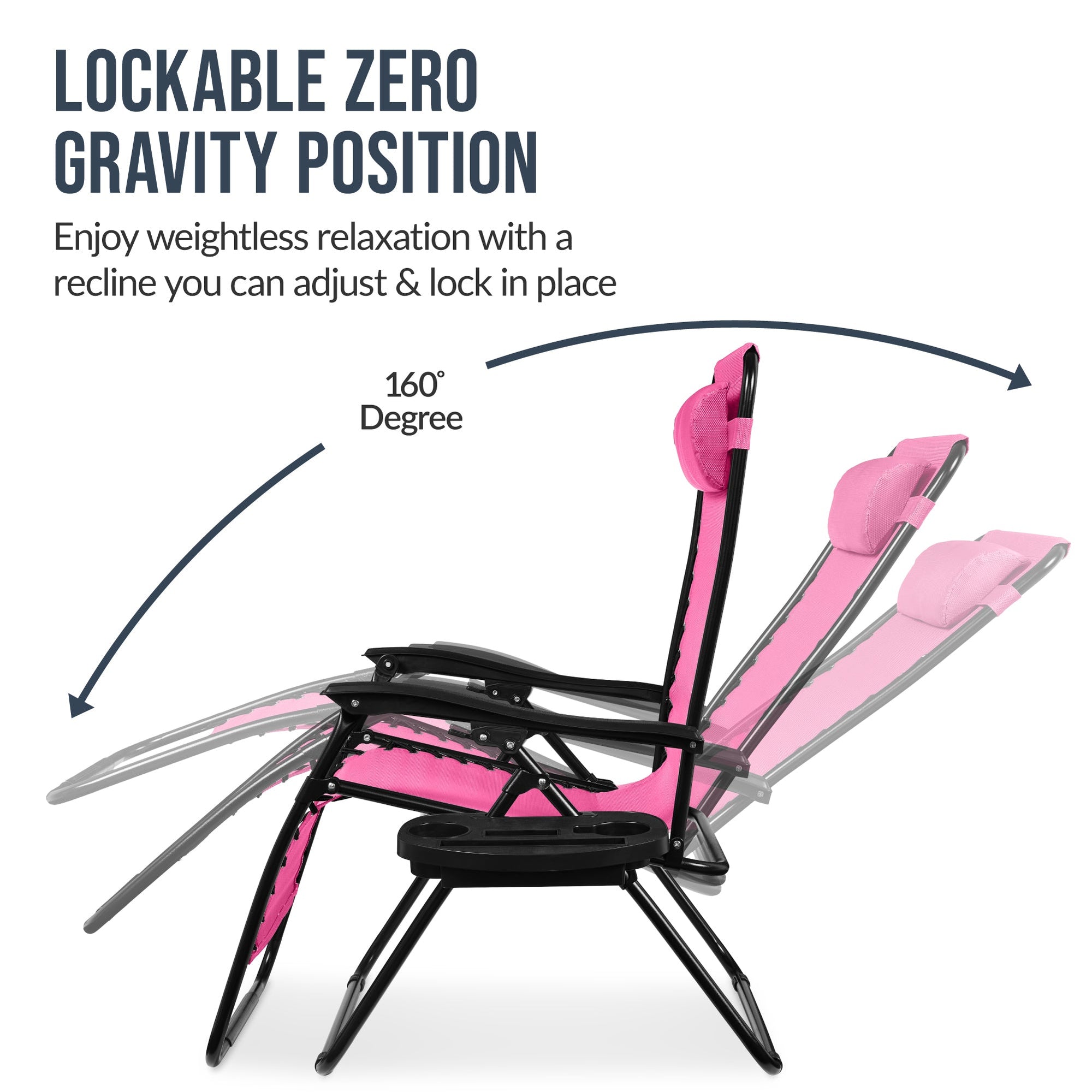 Set of 2 Extra Wide Adjustable Zero Gravity Patio Chair Recliners