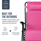 Set of 2 Extra Wide Adjustable Zero Gravity Patio Chair Recliners