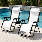 Set of 2 Extra Wide Adjustable Zero Gravity Patio Chair Recliners