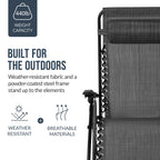 Set of 2 Extra Wide Adjustable Zero Gravity Patio Chair Recliners