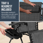 Set of 2 Extra Wide Adjustable Zero Gravity Patio Chair Recliners