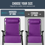 Set of 2 Extra Wide Adjustable Zero Gravity Patio Chair Recliners