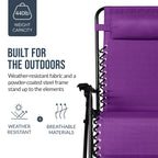 Set of 2 Extra Wide Adjustable Zero Gravity Patio Chair Recliners