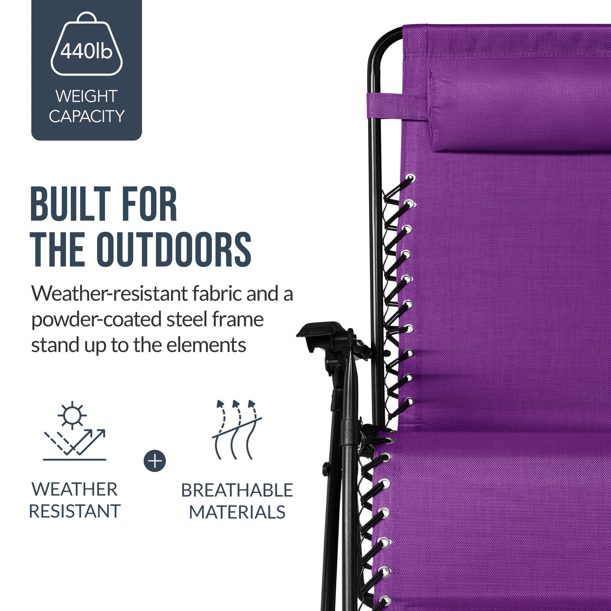 Set of 2 Extra Wide Adjustable Zero Gravity Patio Chair Recliners