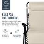 Set of 2 Extra Wide Adjustable Zero Gravity Patio Chair Recliners