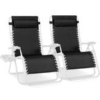 Set of 2 Extra Wide Adjustable Zero Gravity Patio Chair Recliners