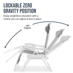 Set of 2 Extra Wide Adjustable Zero Gravity Patio Chair Recliners