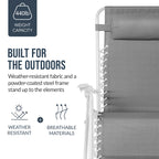 Set of 2 Extra Wide Adjustable Zero Gravity Patio Chair Recliners