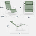 Set of 2 Extra Wide Adjustable Zero Gravity Patio Chair Recliners