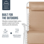 Set of 2 Extra Wide Adjustable Zero Gravity Patio Chair Recliners