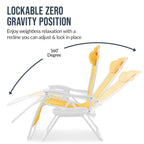 Set of 2 Extra Wide Adjustable Zero Gravity Patio Chair Recliners