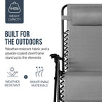 Set of 2 Extra Wide Adjustable Zero Gravity Patio Chair Recliners
