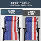 Set of 2 Extra Wide Adjustable Zero Gravity Patio Chair Recliners
